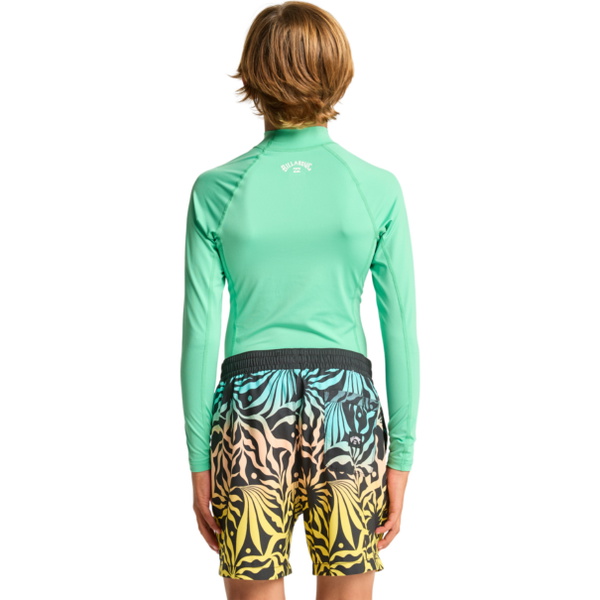 2026 Camisola De Lycra De Manga Comprida Junior Waves Da Billabong , Para Usar O Dia Todo - EBBWR00100 - Acid Green